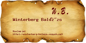 Winterberg Balázs névjegykártya